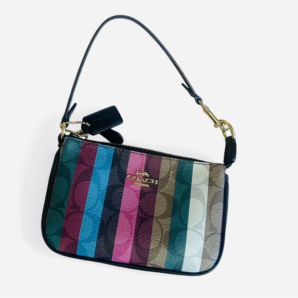 NWOT Coach Nolita Bag Wristlet MultiColors With Stripes - Picture 2 of 2